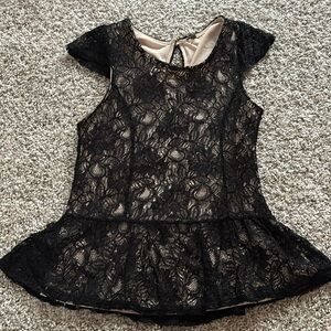 Black Lace Peplum Size Smal